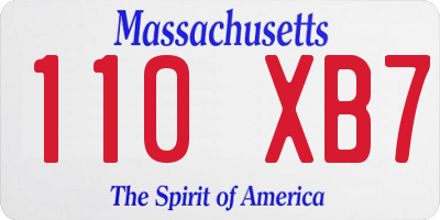 MA license plate 110XB7