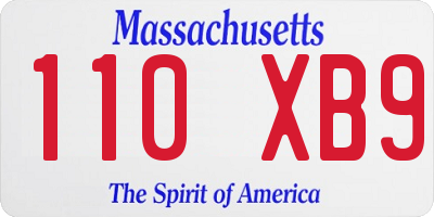 MA license plate 110XB9