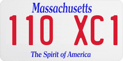 MA license plate 110XC1