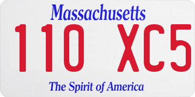 MA license plate 110XC5