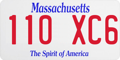 MA license plate 110XC6