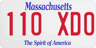 MA license plate 110XD0