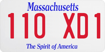 MA license plate 110XD1