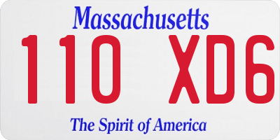 MA license plate 110XD6