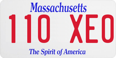 MA license plate 110XE0