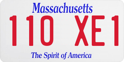 MA license plate 110XE1