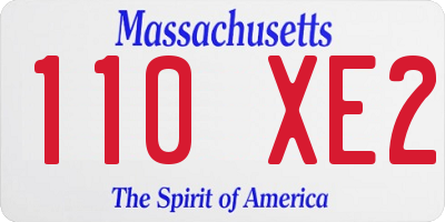 MA license plate 110XE2