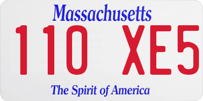 MA license plate 110XE5