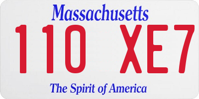 MA license plate 110XE7
