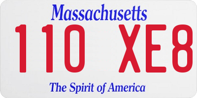 MA license plate 110XE8