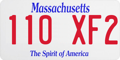 MA license plate 110XF2