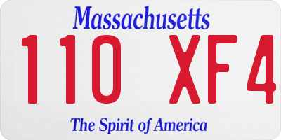 MA license plate 110XF4