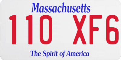 MA license plate 110XF6
