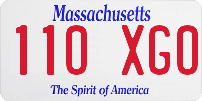 MA license plate 110XG0