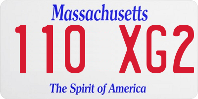 MA license plate 110XG2