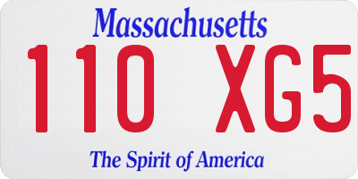 MA license plate 110XG5