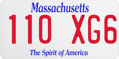 MA license plate 110XG6