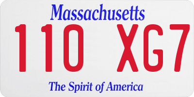 MA license plate 110XG7