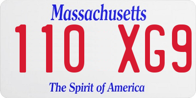 MA license plate 110XG9