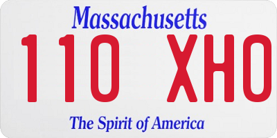 MA license plate 110XH0