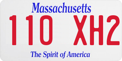 MA license plate 110XH2