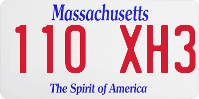 MA license plate 110XH3