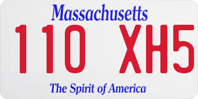 MA license plate 110XH5