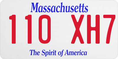 MA license plate 110XH7