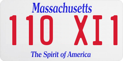MA license plate 110XI1