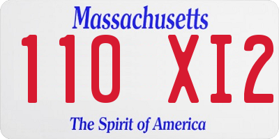 MA license plate 110XI2