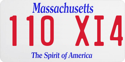 MA license plate 110XI4