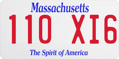 MA license plate 110XI6
