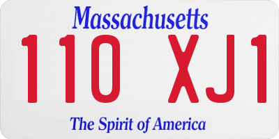 MA license plate 110XJ1