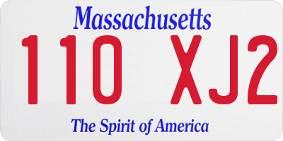 MA license plate 110XJ2