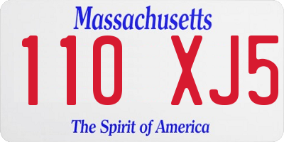 MA license plate 110XJ5