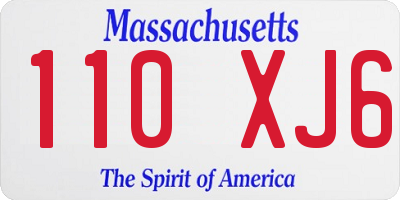 MA license plate 110XJ6