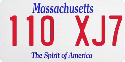 MA license plate 110XJ7