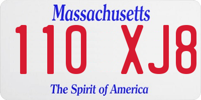 MA license plate 110XJ8