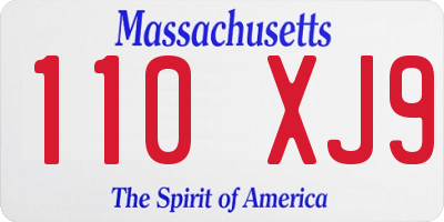 MA license plate 110XJ9