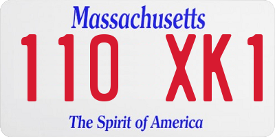 MA license plate 110XK1