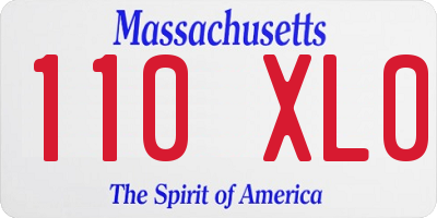 MA license plate 110XL0