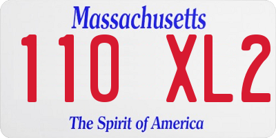 MA license plate 110XL2