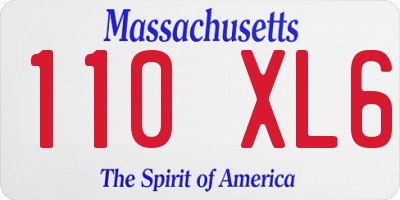 MA license plate 110XL6
