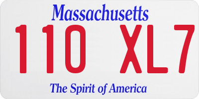 MA license plate 110XL7
