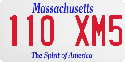 MA license plate 110XM5