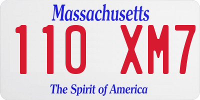 MA license plate 110XM7