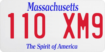 MA license plate 110XM9