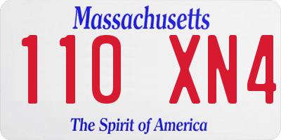MA license plate 110XN4