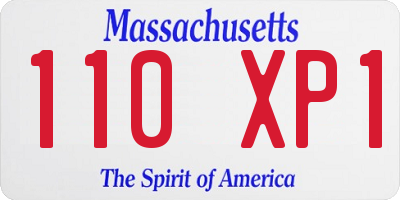 MA license plate 110XP1