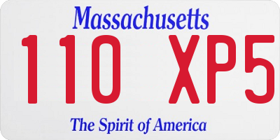 MA license plate 110XP5